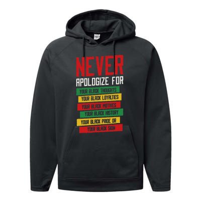 Never Apologize For Your Blackness, Black History Month Performance Fleece Hoodie