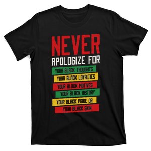 Never Apologize For Your Blackness, Black History Month T-Shirt