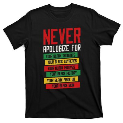 Never Apologize For Your Blackness, Black History Month T-Shirt