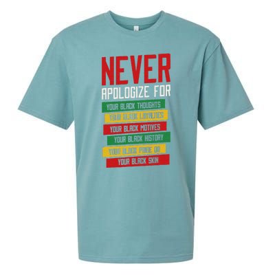 Never Apologize For Your Blackness, Black History Month Sueded Cloud Jersey T-Shirt