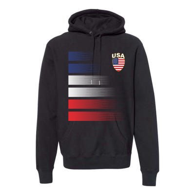 National America Flag American Soccer USA Jersey Fan Team Premium Hoodie