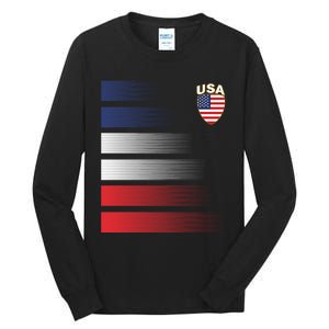 National America Flag American Soccer USA Jersey Fan Team Tall Long Sleeve T-Shirt