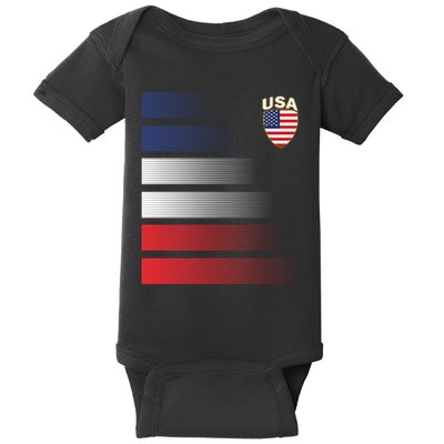 National America Flag American Soccer USA Jersey Fan Team Baby Bodysuit