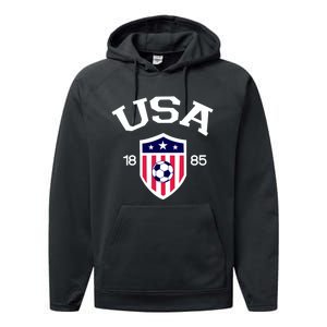 National America Flag American Soccer USA Jersey Fan Team Performance Fleece Hoodie