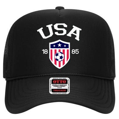 National America Flag American Soccer USA Jersey Fan Team High Crown Mesh Back Trucker Hat