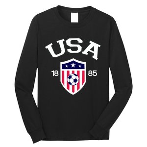 National America Flag American Soccer USA Jersey Fan Team Long Sleeve Shirt