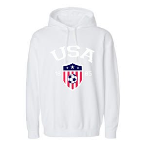 National America Flag American Soccer USA Jersey Fan Team Garment-Dyed Fleece Hoodie