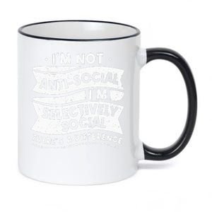 Not Antisocial Funny Sarcastic Funny 11oz Black Color Changing Mug