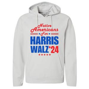 Native Americans For Harris Walz Kamala For President Performance Fleece Hoodie