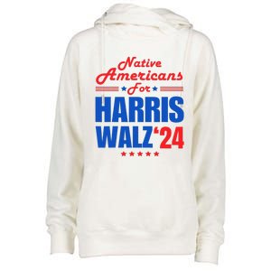 Native Americans For Harris Walz Kamala For President Womens Funnel Neck Pullover Hood