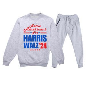 Native Americans For Harris Walz Kamala For President Premium Crewneck Sweatsuit Set