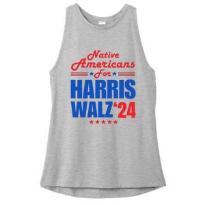 Native Americans For Harris Walz Kamala For President Ladies PosiCharge Tri-Blend Wicking Tank