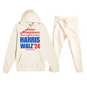 Native Americans For Harris Walz Kamala For President Premium Hooded Sweatsuit Set