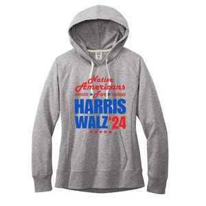 Native Americans For Harris Walz Kamala For President Women's Fleece Hoodie