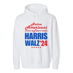 Native Americans For Harris Walz Kamala For President Garment-Dyed Fleece Hoodie