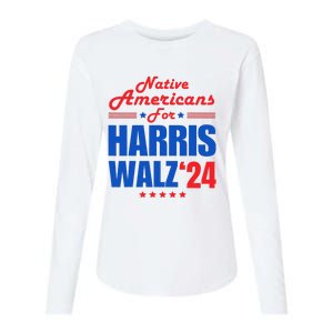 Native Americans For Harris Walz Kamala For President Womens Cotton Relaxed Long Sleeve T-Shirt