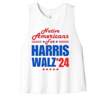 Native Americans For Harris Walz Kamala For President Women's Racerback Cropped Tank