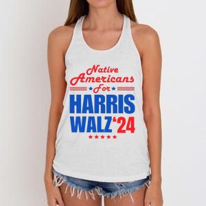 Native Americans For Harris Walz Kamala For President Women's Knotted Racerback Tank