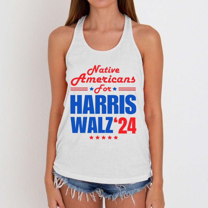 Native Americans For Harris Walz Kamala For President Women's Knotted Racerback Tank