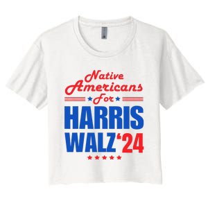 Native Americans For Harris Walz Kamala For President Women's Crop Top Tee