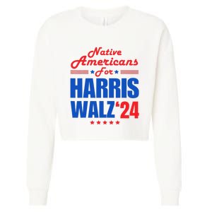 Native Americans For Harris Walz Kamala For President Cropped Pullover Crew