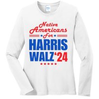 Native Americans For Harris Walz Kamala For President Ladies Long Sleeve Shirt