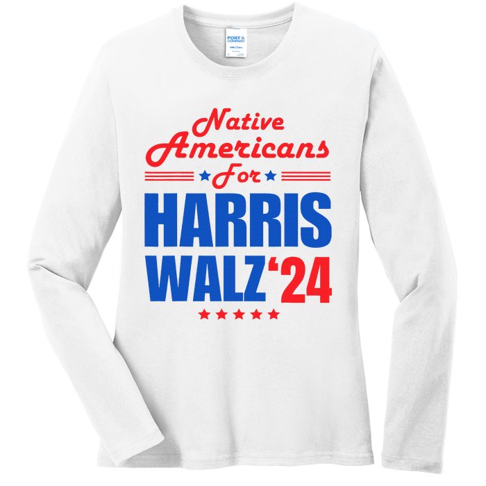 Native Americans For Harris Walz Kamala For President Ladies Long Sleeve Shirt