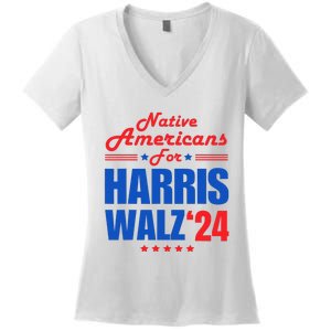 Native Americans For Harris Walz Kamala For President Women's V-Neck T-Shirt