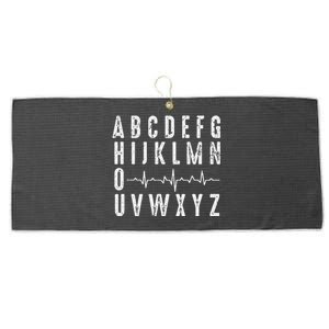 Nurse ABCs Funny PQRST EKG Heart Rhythm Large Microfiber Waffle Golf Towel