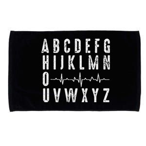 Nurse ABCs Funny PQRST EKG Heart Rhythm Microfiber Hand Towel