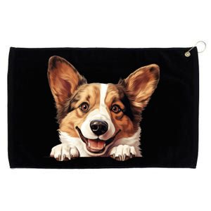 Nice And Funny Peeking Dog Cardigan Welsh Corgi Cute Gift Grommeted Golf Towel