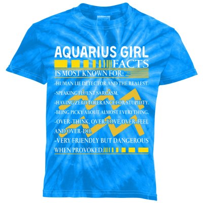 Nn Aquarius Facts Birthday February January Gift Kids Tie-Dye T-Shirt