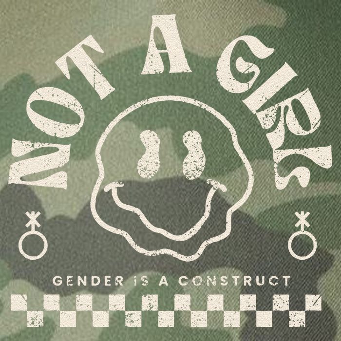 Not A Girl Non Binary  Gender Is A Construct Legacy Tie Dye Trucker Hat