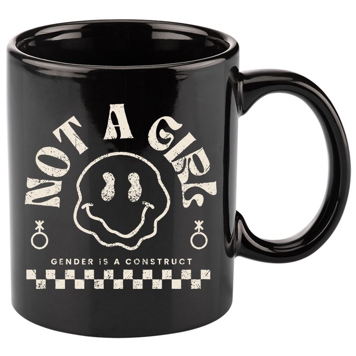 Not A Girl Non Binary  Gender Is A Construct 11oz C Handle Ceramic Mug