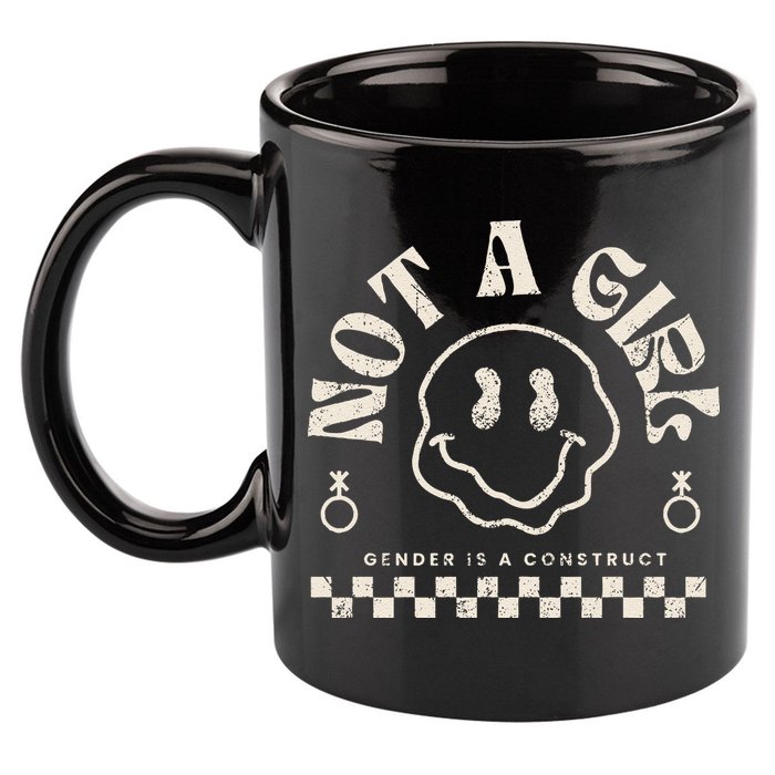 Not A Girl Non Binary  Gender Is A Construct 11oz C Handle Ceramic Mug
