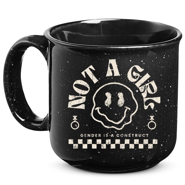 Not A Girl Non Binary  Gender Is A Construct 15oz Campfire Ceramic Mug