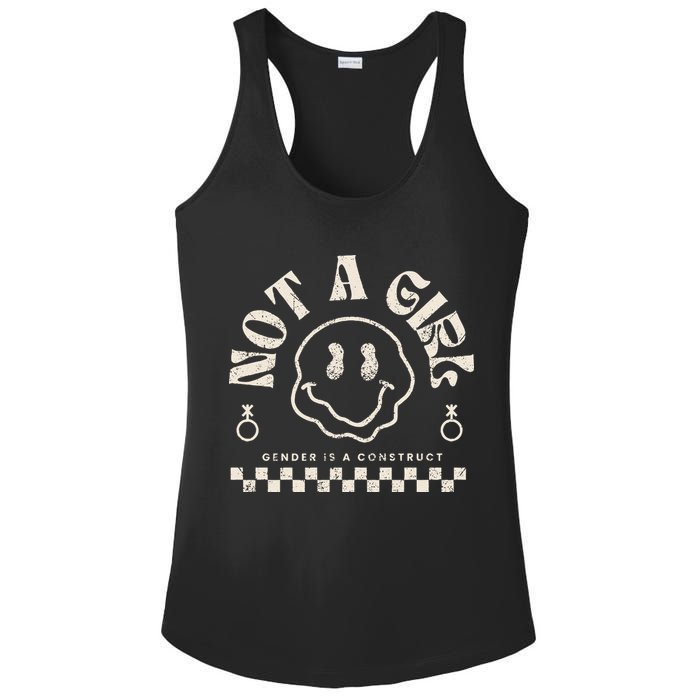 Not A Girl Non Binary  Gender Is A Construct Ladies PosiCharge Competitor Racerback Tank