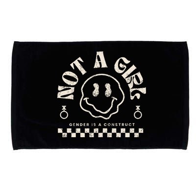 Not A Girl Non Binary  Gender Is A Construct Microfiber Hand Towel