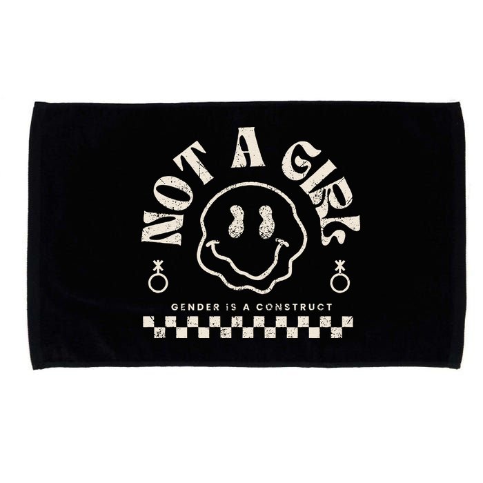 Not A Girl Non Binary  Gender Is A Construct Microfiber Hand Towel