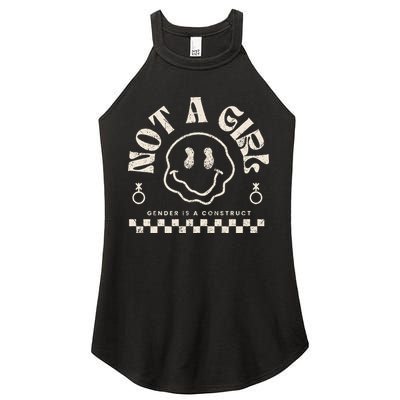Not A Girl Non Binary  Gender Is A Construct Women's Perfect Tri Rocker Tank