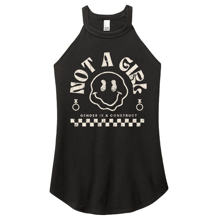 Not A Girl Non Binary  Gender Is A Construct Women's Perfect Tri Rocker Tank