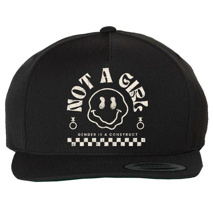 Not A Girl Non Binary  Gender Is A Construct Wool Snapback Cap
