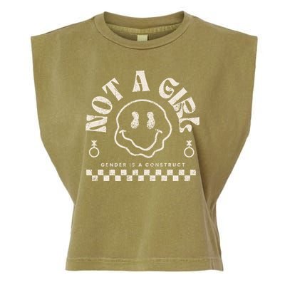 Not A Girl Non Binary  Gender Is A Construct Garment-Dyed Women's Muscle Tee