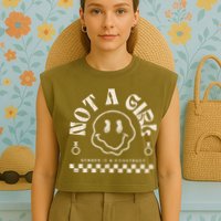 Not A Girl Non Binary  Gender Is A Construct Garment-Dyed Women's Muscle Tee