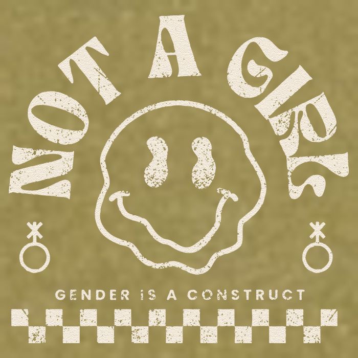 Not A Girl Non Binary  Gender Is A Construct Garment-Dyed Women's Muscle Tee
