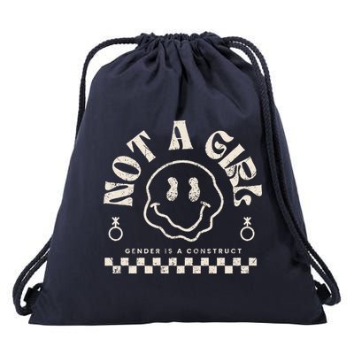Not A Girl Non Binary  Gender Is A Construct Drawstring Bag