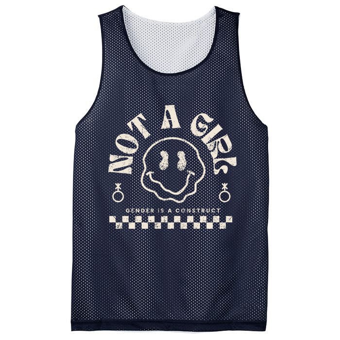 Not A Girl Non Binary  Gender Is A Construct Mesh Reversible Basketball Jersey Tank
