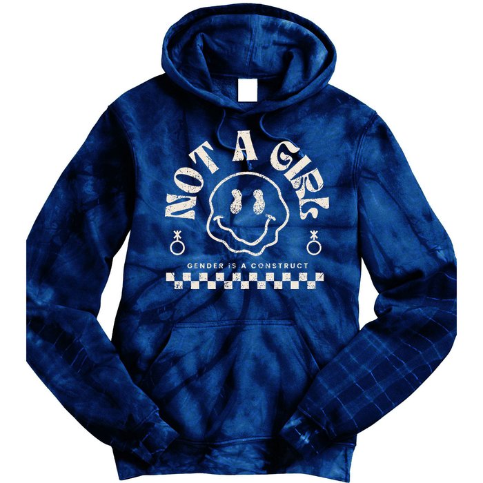 Not A Girl Non Binary  Gender Is A Construct Tie Dye Hoodie