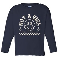Not A Girl Non Binary  Gender Is A Construct Toddler Long Sleeve Shirt