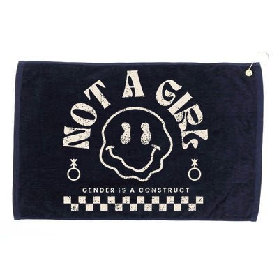 Not A Girl Non Binary  Gender Is A Construct Grommeted Golf Towel